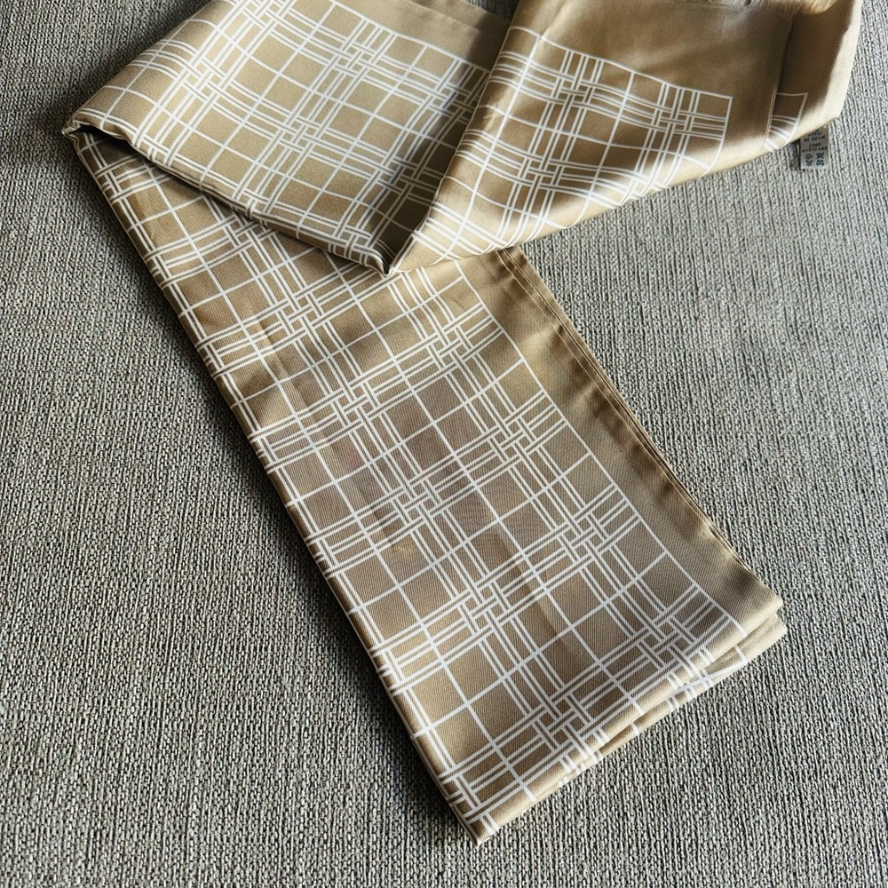 Burberry Gold-Beige Checkered Scarf